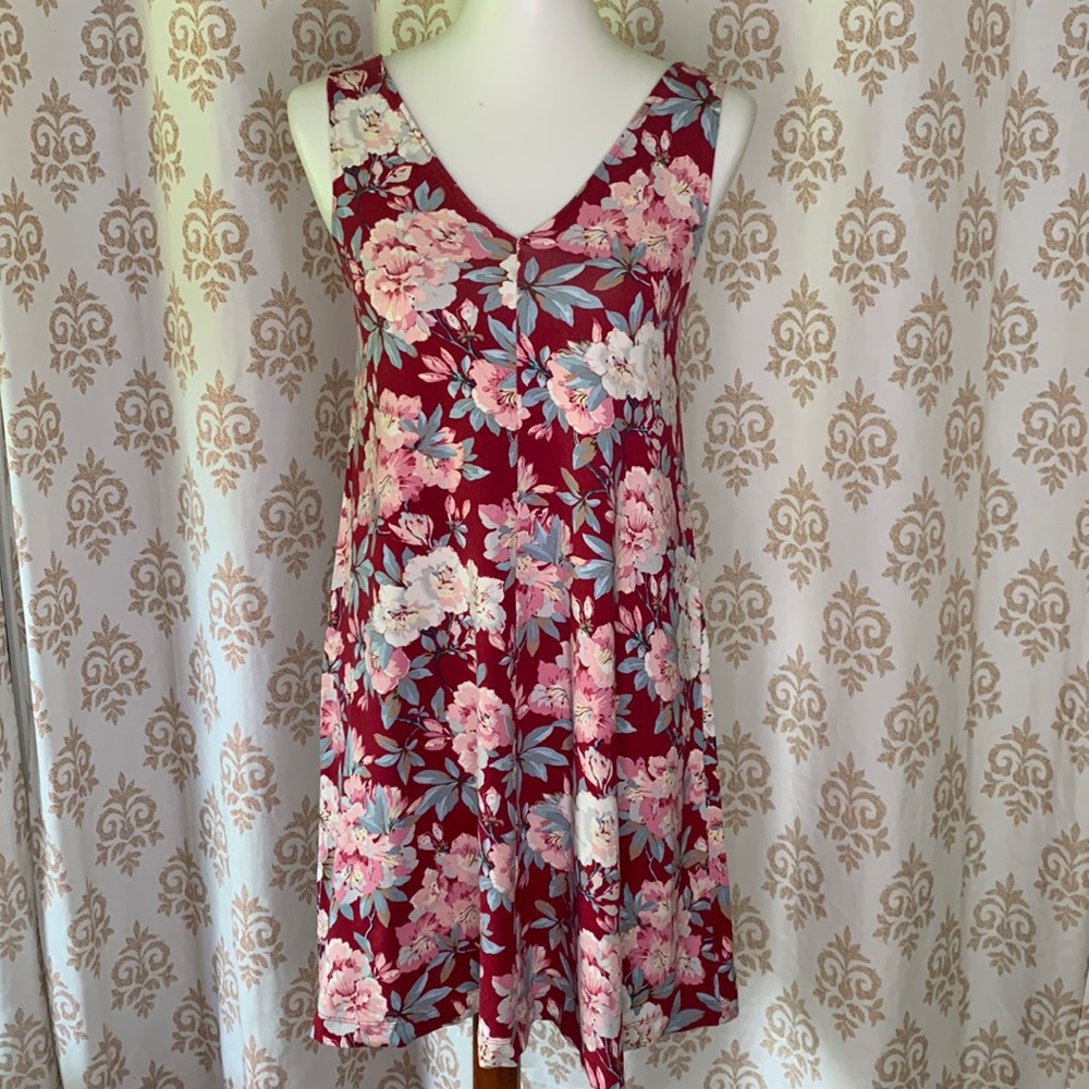 LOFT Floral sleeveless versatile comfy dress XXS